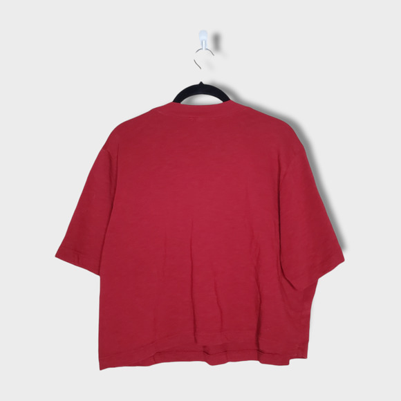 Cotton Citizen Short Sleeve Boxy Tee Crew Neck Shirt Red 100% Cotton Women's Med - Picture 6 of 6